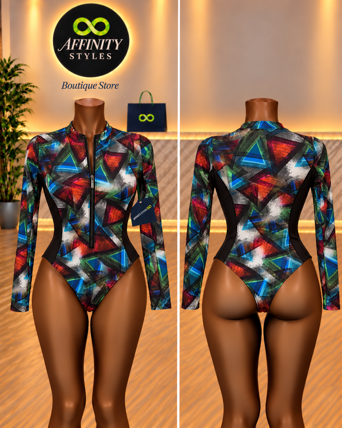 Prism Rush Long-Sleeve Swimsuit